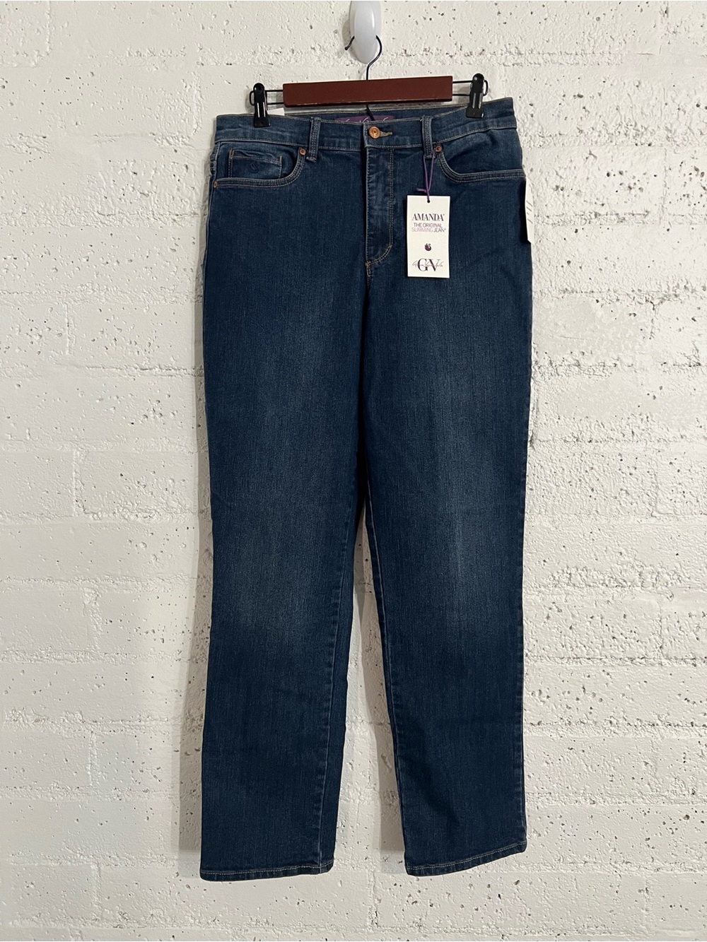 Gloria Vanderbilt Jeans 10 Blue Denim Amanda Tapered Leg Slimming Classic Rise